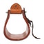 Pool's Metal wood stirrups with hand-worked leather inserts