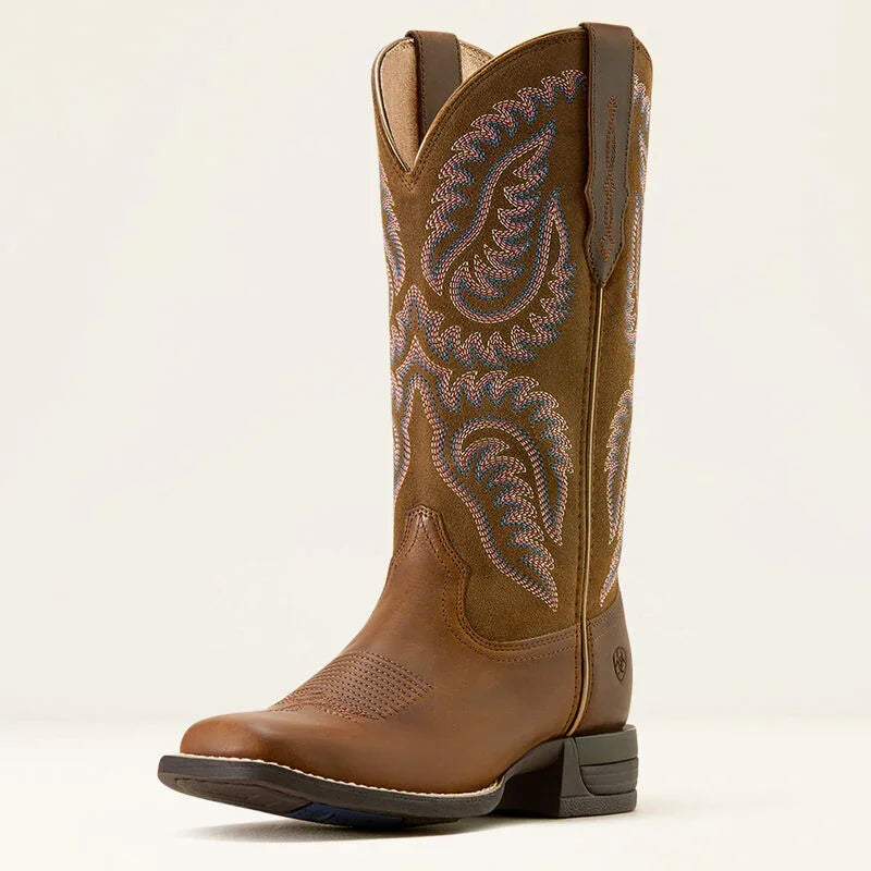 Ariat bottes wester cattle caite wide square toe pour dames