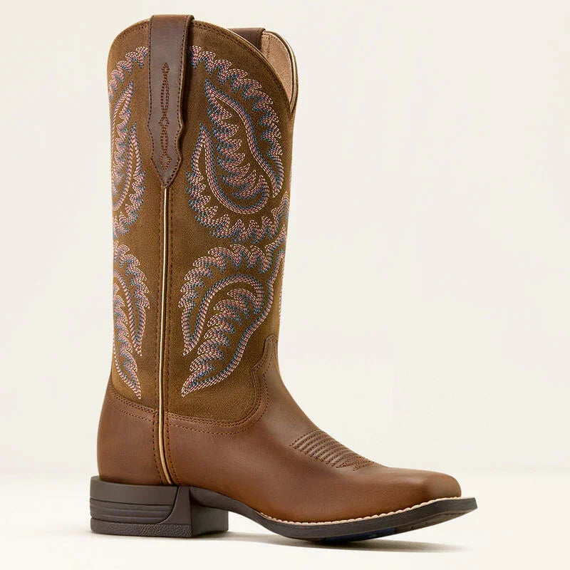 Ariat bottes wester cattle caite wide square toe pour dames