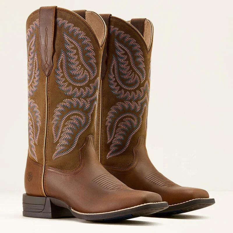 Ariat bottes wester cattle caite wide square toe pour dames