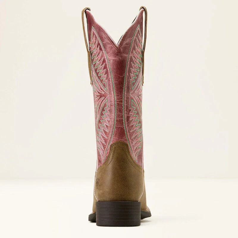 Bottes western Ariat Round Up Ruidoso à bout carré large pour femmes
