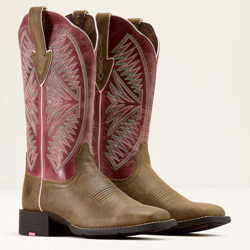 Bottes western Ariat Round Up Ruidoso à bout carré large pour femmes