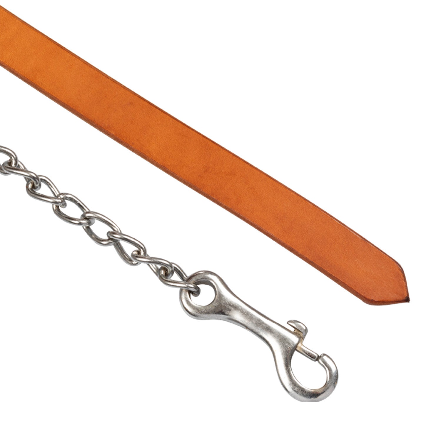 Pool's leather lead with chain PL6190